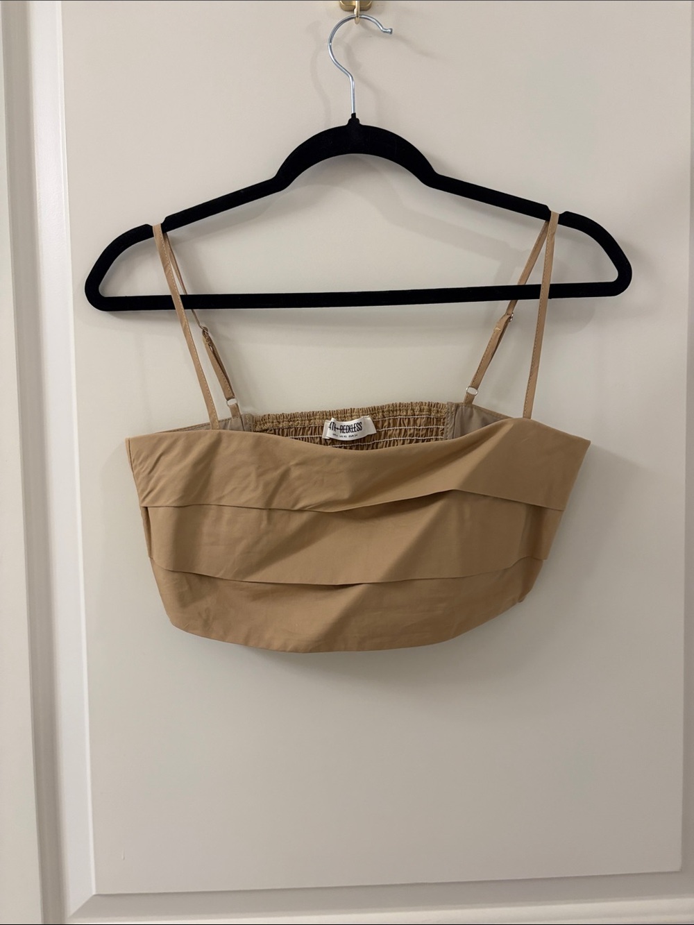 4TH + RECKLESS Women's Tan Smocked crop Top and maxi skirt set